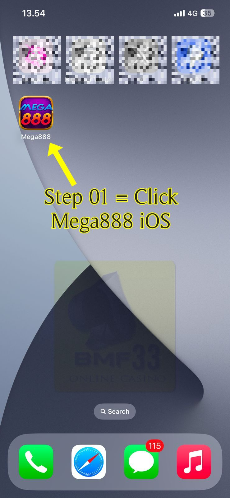 Step 01 = Click Mega888 iOS